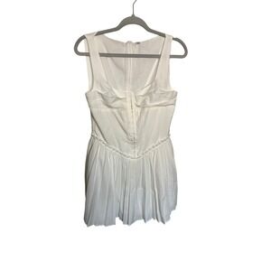 CommeNse White Mini Dress Pleated Corset Sleeveless Party Cocktail Size L‎
